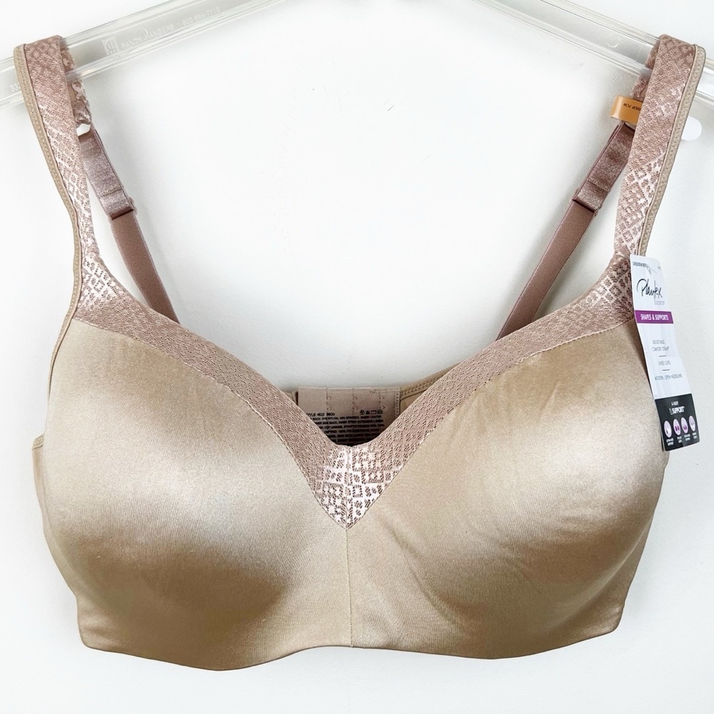 NWT Playtex Smooth Balconette T Shirt Bra Nude 38DD Underwire Comfort Support